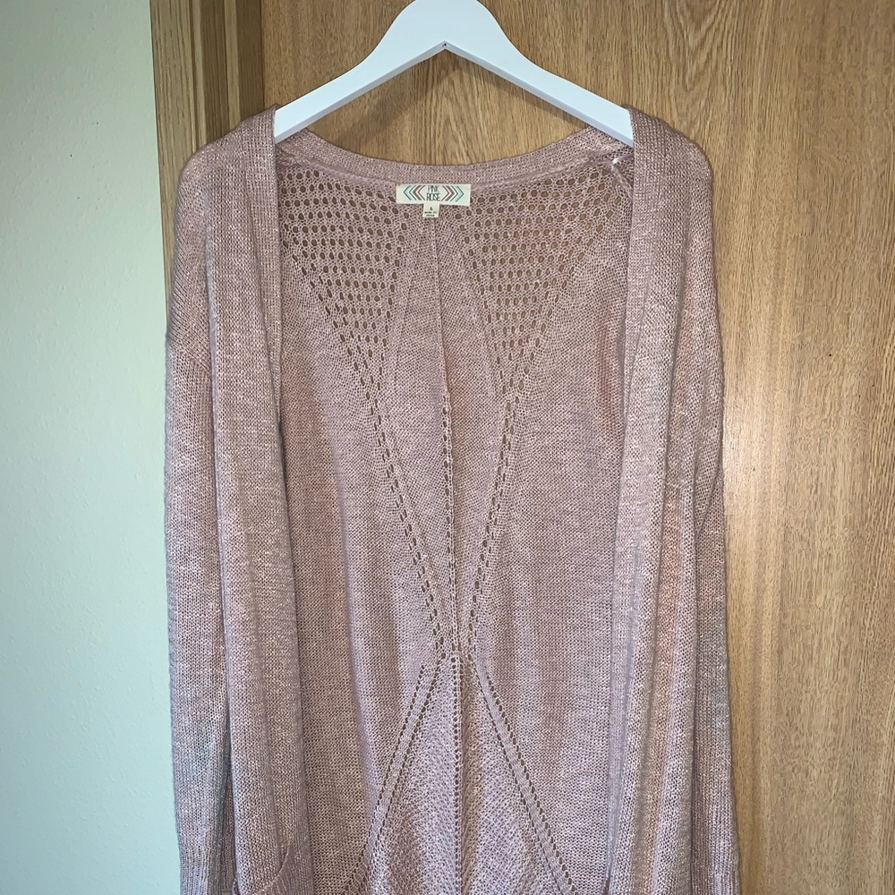 Pink Rose Open Sweater